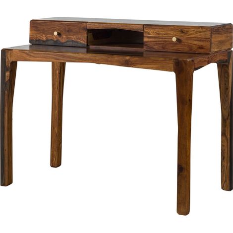 Schreibtisch Sheesham 120x60x95 dunkelbraun lackiert ANCONA 250