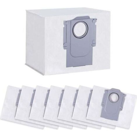 Pack de 8 sacs à poussière pour Roborock S7 MaxV Ultra / S7 Pro Ultra / Q7+ / Q7 Max+ / Q5+ station d'aspiration pour aspirateur, sac de rechange jetable grande capacité 3L ensemble d'accessoires pour