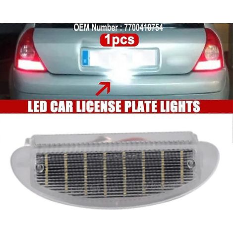 Ampoule LED longue pour plaque d'immatriculation, design élégant, éclairage de plaque d'immatriculation LED pour Clio (1/4)