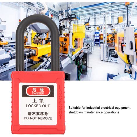 Druckfestes Sicherheitsvorhängeschloss, 38 mm Seitenlänge, ABS-Material, integrierte Isolierung, für industrielle elektrische Geräte, mit Schlüsselsicherung (1/5)