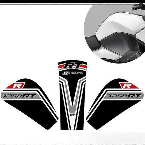 Autocollants R 1250 RT pour BMW R1250RT : protections latérales, valises, coffre, genoux, réservoir, emblème, logo R1250RT (noir) - 5 pièces (1/5)