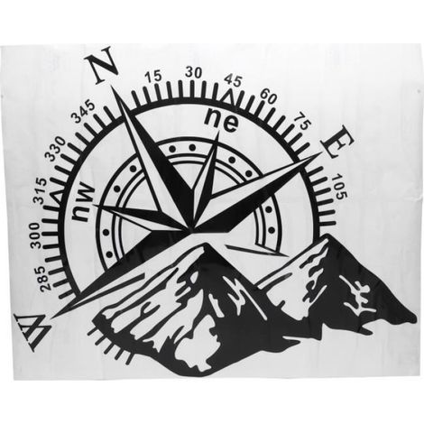 Autocollants de voiture - - Autocollant de Boussole Noir - Vinyle PVC - 50x60cm (1/4)