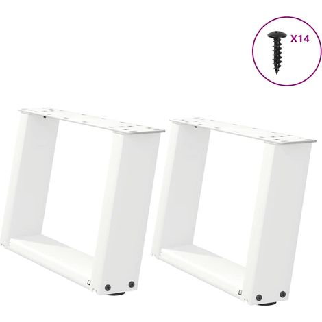 Couchtischbeine U-Form 2 Stk. Weiß 50x(30-31) cm Stahl