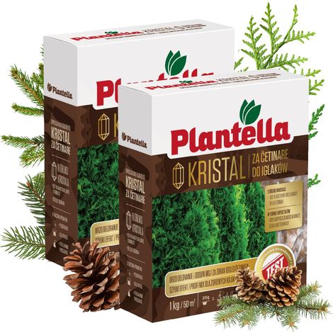 PLANTELLA Dünger für Nadelhölzer, Thujen, Kiefern, Eiben, Fichten, Nadelhölzer 1 kg x 2