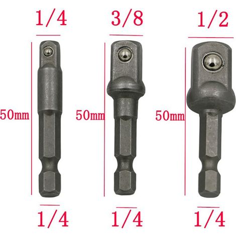[Yuexinghui] Sonderangebot: Adapterstecker für Elektro-/Druckluftschrauber – 3 Kurzschlussstangen (50 mm) (1/5)