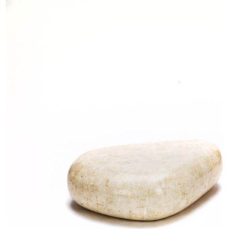 Mesa auxiliar moderna beige de piedra 7 cm 123 x h 27 (1/5)