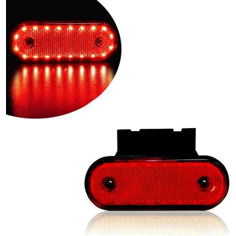 Rote LED-Begrenzungsleuchte mit Halterung, Markierungslicht, 20 LEDs - 12 V