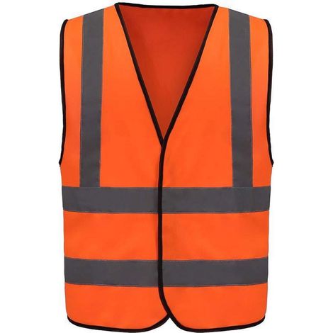 Sicherheitsweste mit Reflektorstreifen, Warnschutz, Orange, 4XL-5XL (1/5)