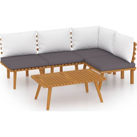 Maison Exclusive - Set Divani da Giardino 5 pz con Cuscini in Massello di Acacia (1/5)