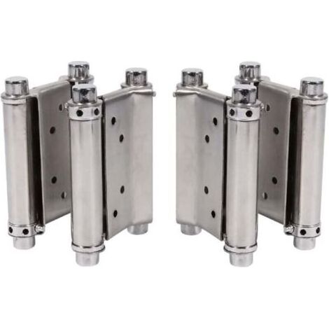Charnières de porte battante en acier inoxydable, 2 paires,3 pouces pour comptoir de café de salon, Double Action, réglable, fermeture automatique parfaite (1/5)