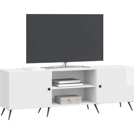 Maison Exclusive - Meuble TV Blanc brillant 150 x 31 x 50 cm Bois d'ingénierie