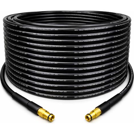 Karcher K Series Tuyau de rechange pour nettoyeur haute pression 18 MPa (2610 psi), max. 60 ℃, compatible avec K2 K3 K4 K5 K6 K7, connecteur rapide, pièces de rechange, tuyau haute pression (1/5)