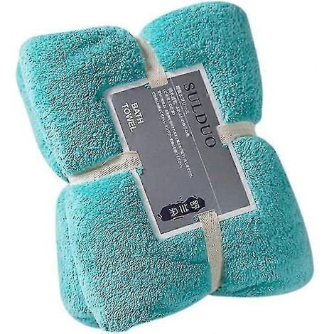 Serviette absorbante, serviette de bain en velours corail, idéale pour le bain Absorbentlake Blue (1/2)
