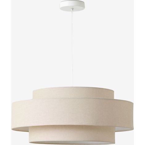 SKLUM Hängende Deckenleuchte Lumira Beige Leinen Ø55 cm