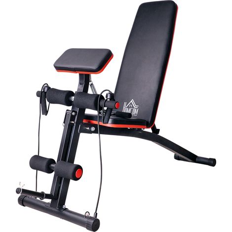 Banco de musculación multifunción plegable 120 kg con respaldo ajustable 7 posiciones (1/5)