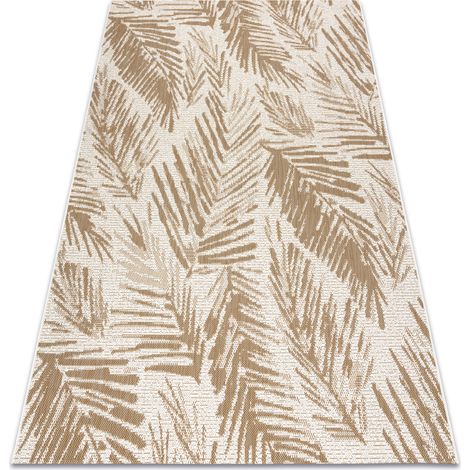 FLAT 48977256 Tappeto in sisal Foglie di palma - colore paglia beige naturale, corda beige 200x290 cm