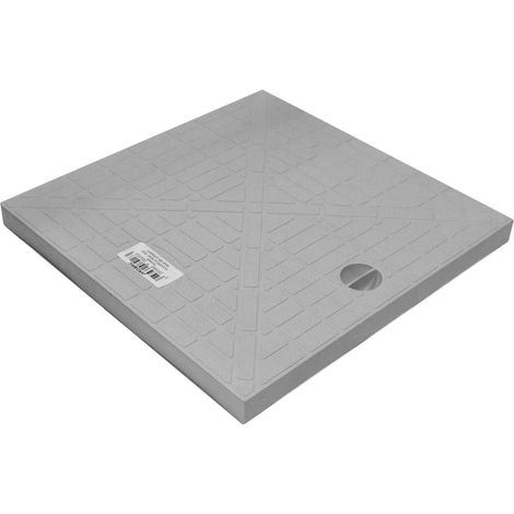 Jardibric – Couvercle de regard 28 x 28 cm – Polypropylène renforcé gris – Compatible avec regards 30 x 30 cm – Drainage efficace des eaux pluviales