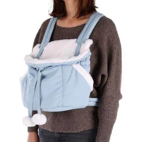 Sac de transport avant Cuddi Bleu pour petit chien max 4 kg - Flamingo (1/5)