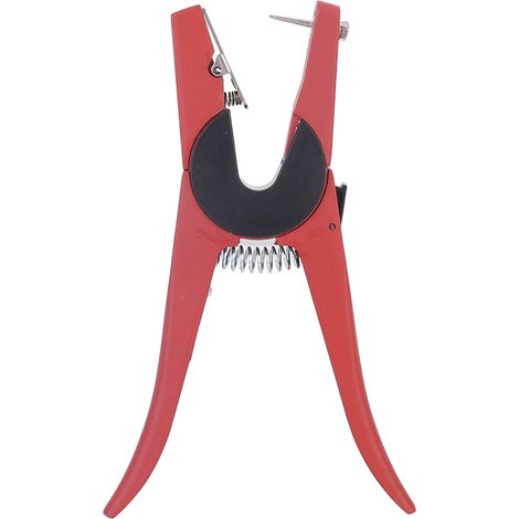 Pince à perforer les étiquettes auriculaires vétérinaires pour porcs, vaches et moutons en acier rouge (1/5)