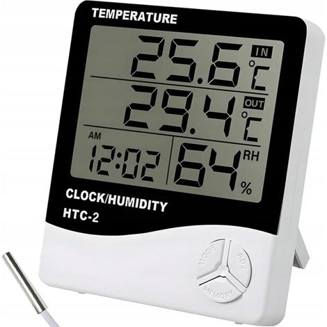 Thermomètre hygromètre numérique, moniteur d'humidité de température intérieure et extérieure, bureau à domicile température jauge d'humidité mètre (1/5)