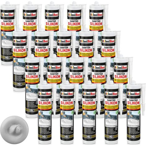 IsolBau Sanitary Silicone Light Gray Sanitär Silikon 20 x 300ml (1/5)
