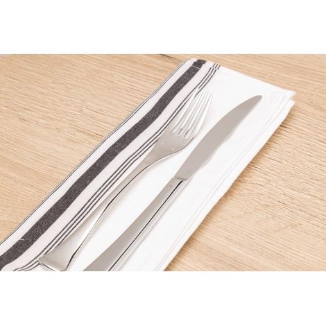 Serviettes de table bistro avec rayures noires x10 - TONROSE (1/2)