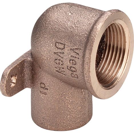 Gomito a 90° con flangia bronzo FF ø12 - 1/2" estremità a saldare femmina, filettatura Rp 103965 (1/3)