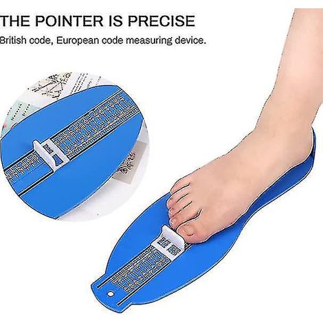 Fußmessgerät für Kinder und Erwachsene, Standardgrößen (UK/EU), Schuhgrößenmesser für Kinder – Blau