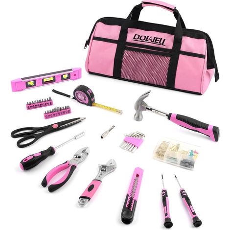 Werkzeugset für Damen mit 140 Teilen und Werkzeugtasche, Pink (1/5)