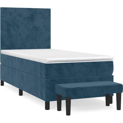 Maison Exclusive - Boxspringbett mit Matratze Dunkelblau 90x190 c (1/5)