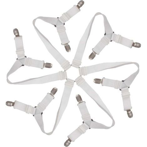 [JAMAIS UTILISÉ] Tendeur Drap Housse Élastique,Réglable 6-Voies Attache Draps Housses,Drap de Lit Attaches,Sangle de Maintien Ajustable pour Tous Les Matelas (1/4)
