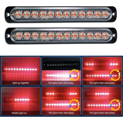 Feu de Penetration Lumière Stroboscopique 12V 24V Rouge Auto (1/5)