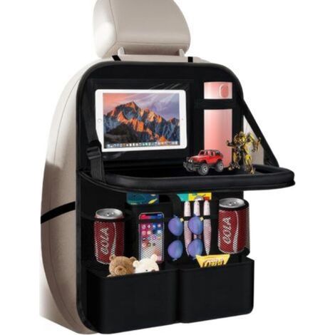 Organizzatore per sedile auto, 1 pezzo, organizzatore per sedile posteriore auto, protezione schienale bambino, multifunzionale, impermeabile, con tavolo pieghevole, tasca per tablet e