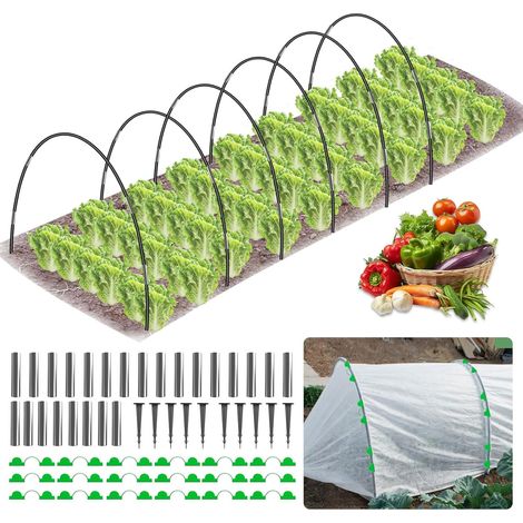 30 Pièces Arceau pour Serre Tunnel, 41CM Support d’arceaux de Jardin Ajustable en Fibre de Verre Antirouille, Arceaux de Jardin (1/5)