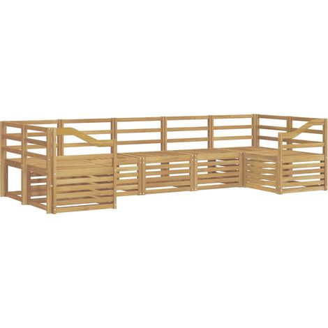 vidaXL Ensemble de canapés d'extérieur 7 pc Blanc Bois d'Acacia Massif