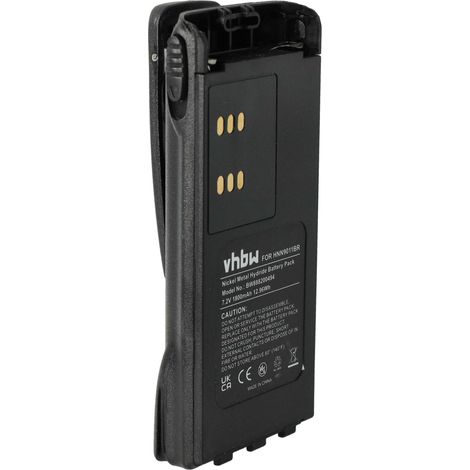 vhbw Batterie compatible avec Motorola MTX9250, MTX950, MTX960, PR860, PRO5150 radio talkie-walkie (1800mAh, 7,2V, NiMH) - avec clip de ceinture