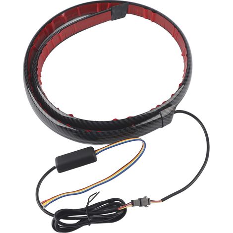 Aileron de coffre arrière style fibre de carbone avec LED multicolores - Modification universelle pour voiture (1/5)