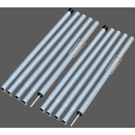 Poteau pour Toile ombrage Aluminium mât de Fixation pour Voile D'ombrage Poteaux de Tente Réglable de Construction pour Camping Randonnées Abri et Porche Auvent Ensemble (Iron, 210cm)