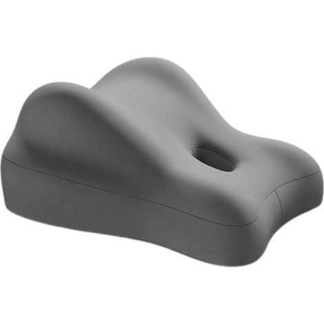 Almohada multifuncional para dormir boca abajo o boca arriba. Ideal para leer, hablar por teléfono o relajarse. Color gris antracita [cómoda y que alivia la presión]. Dimensiones: 48 x 41 x 23 cm. (1/5)