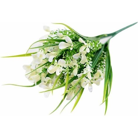 Bouquet de fleurs artificielles blanches pour décoration intérieure/mariage - 1 bouquet par paquet-AquaForge (1/5)