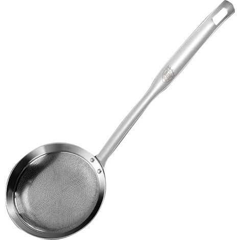 Cuillère Écumoire - Passoire Fine En Acier Inoxydable - Pour Bouillon, Hot Pot, Lait Et Moussage - Diamètre 9 Cm - 1 Pièce (1/5)
