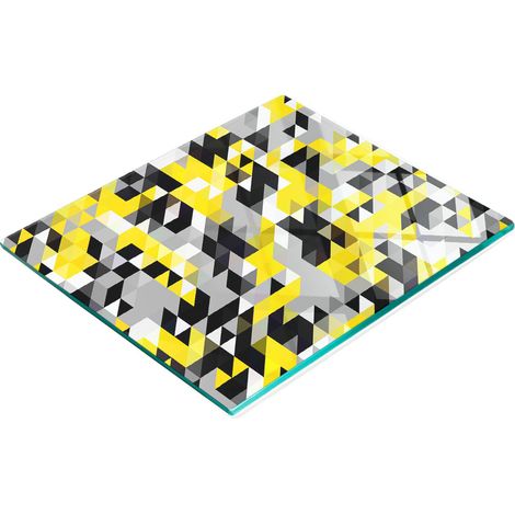 Tabla de cortar decorativa de vidrio templado con formas geométricas, 60 x 52 cm. (1/5)