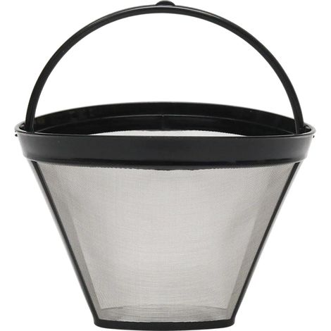 Lot de 2 filtres à café réutilisables en acier inoxydable - Diamètre : 120 mm - Pour machine à café - Filtre pour 8 à 12 tasses - Idéal pour la maison, le restaurant, le café (taille 4 (1/5)