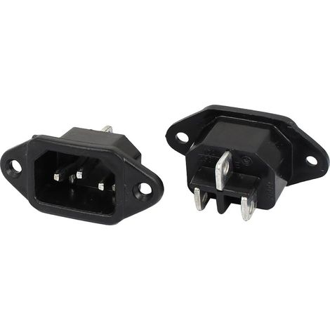AC 250V 10A IEC 320 C14 Männlich Stecker Schalttafeleinbau Leistung Eingangsbuchse 2 stück