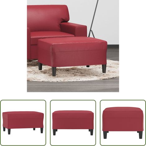 Kunstleder Hocker - Fußhocker Weinrot 70x55x41 cm Kunstleder (1/5)