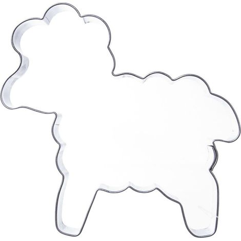 Cortador de galletas de acero con forma de cordero, 10 cm. (1/3)