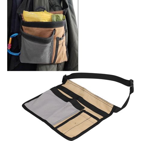 Sac banane léger en toile multipoches pour l'extérieur, sac à outils d'électricien, sac à outils de jardinage, sac de rangement d'outils, gris et kaki (1/5)