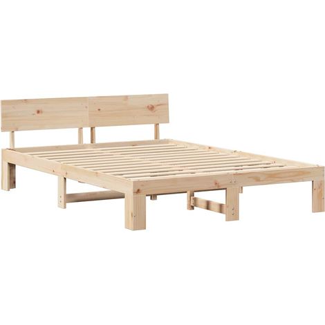 Lit double,Lit adulte,Cadre de lit Marron 160 x 200 cm Bois de pin massif CFW2870963 (1/5)