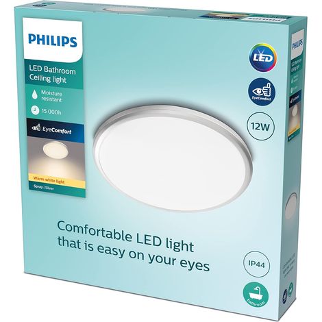 Plafonnier LED, Spray, Bain, 12W, Classe de Protection IP44, Blanc (1/5)