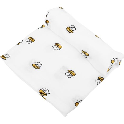 Couverture D'emmaillotage en Coton pour Bébé Unisexe, Taille Polyvalente, Tissu Respirant, Motif Abeille, pour -né Et Nourrisson, (1/5)